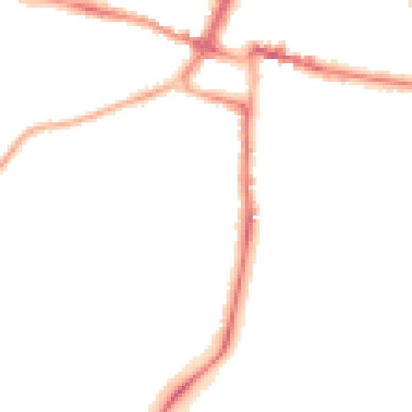 Night-time road noise heatmap for CV22 6DN