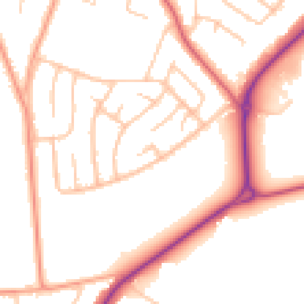 Daytime road noise heatmap for CV22 6LH