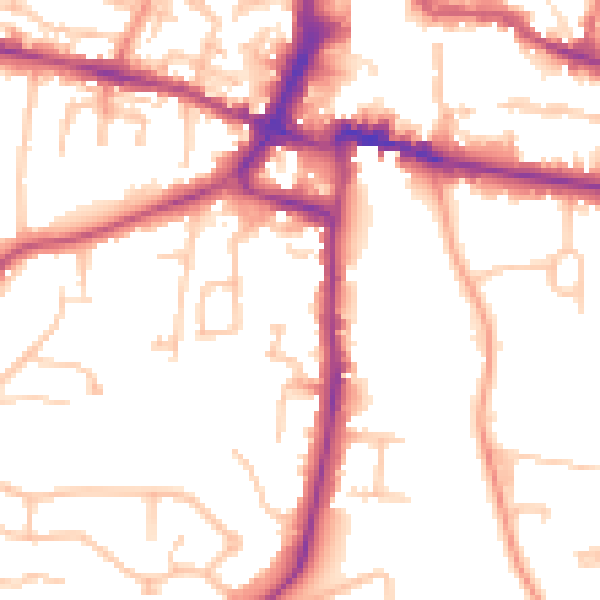 Daytime road noise heatmap for CV22 6RZ