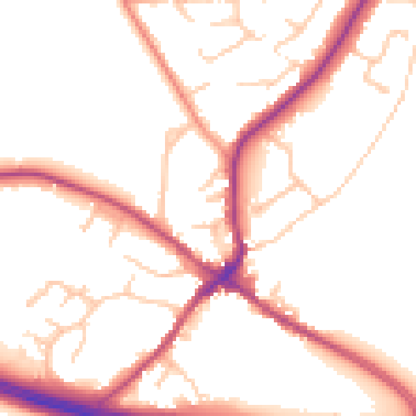 Daytime road noise heatmap for CV22 6TB