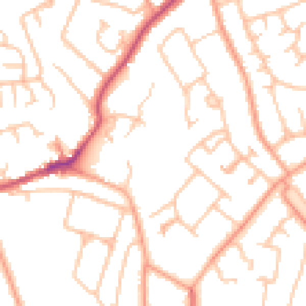 Daytime road noise heatmap for CV22 7LX