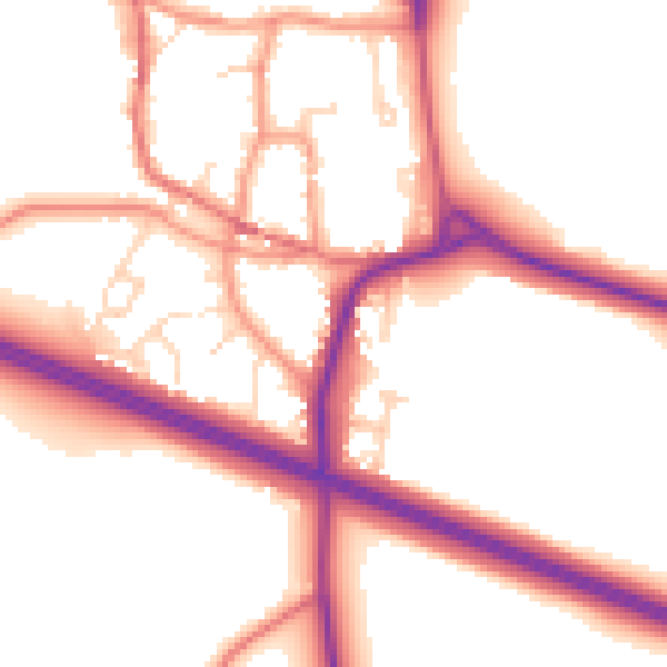 Daytime road noise heatmap for CV23 8XF