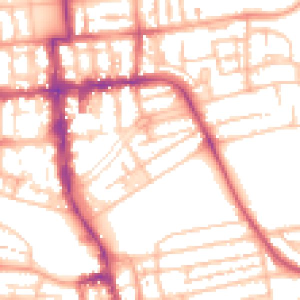 Daytime road noise heatmap for CV32 4HQ