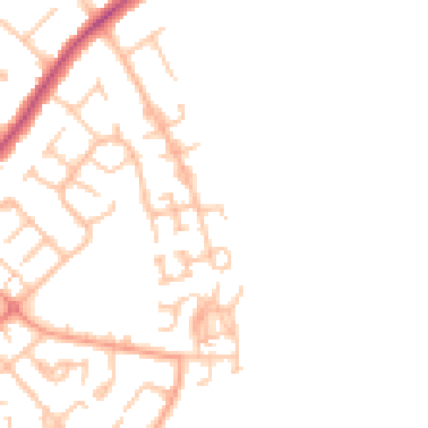 Daytime road noise heatmap for CV32 7BJ