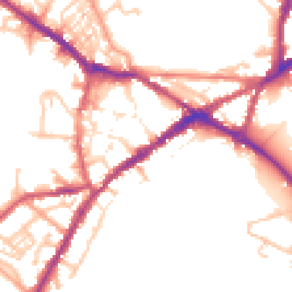 Daytime road noise heatmap for CV34 4AP
