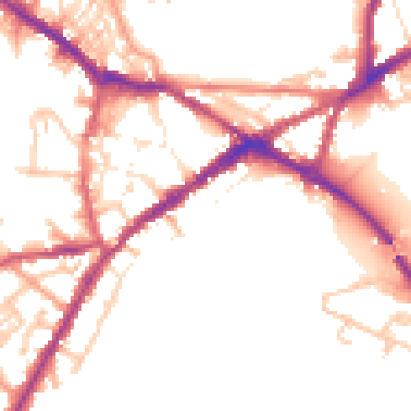 Daytime road noise heatmap for CV34 4BP