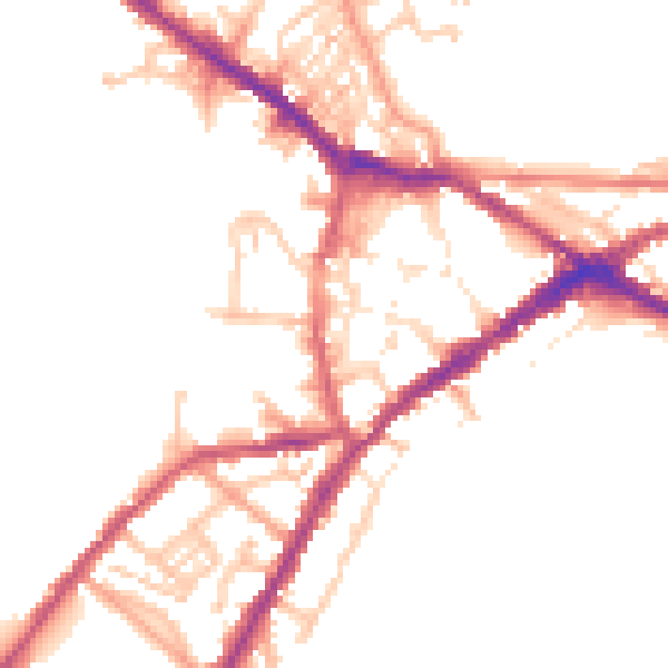 Daytime road noise heatmap for CV34 4DH