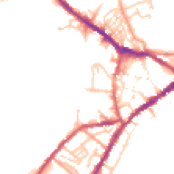 Daytime road noise heatmap for CV34 4DJ