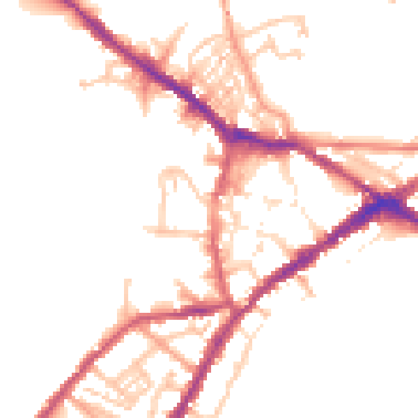 Daytime road noise heatmap for CV34 4DP