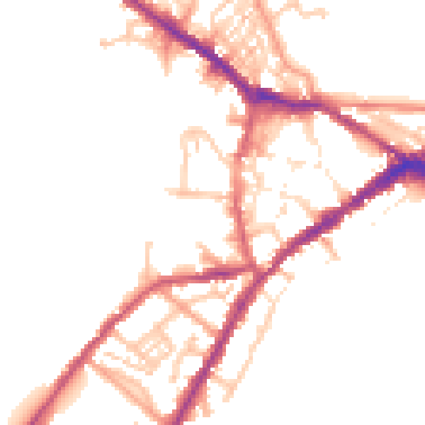 Daytime road noise heatmap for CV34 4DU