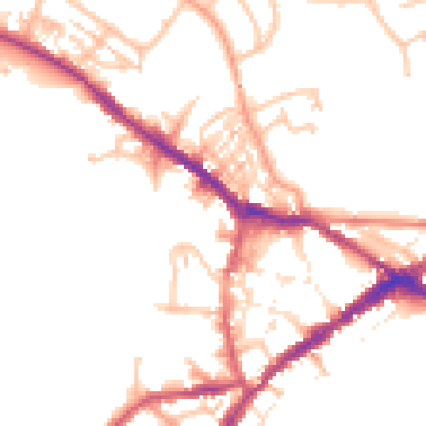 Daytime road noise heatmap for CV34 4DZ