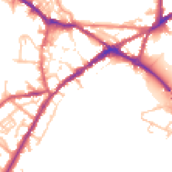 Daytime road noise heatmap for CV34 4EB