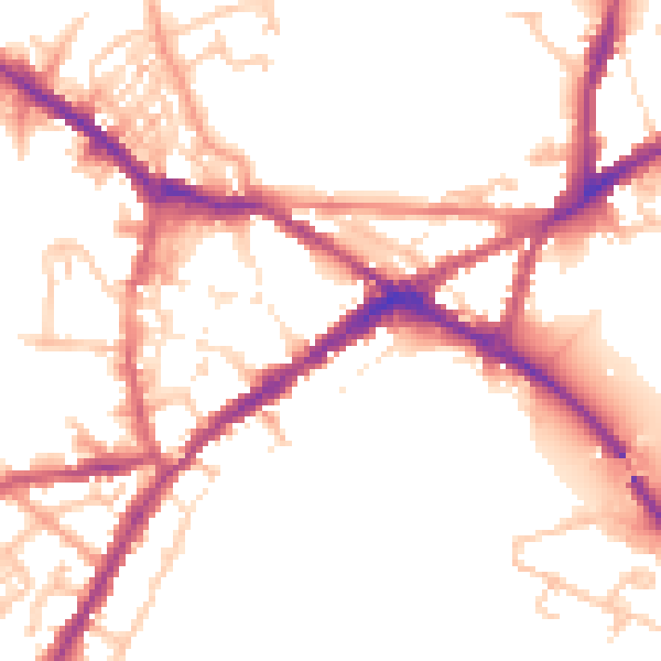 Daytime road noise heatmap for CV34 4EH