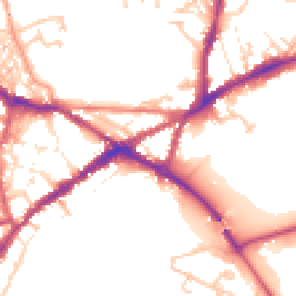 Daytime road noise heatmap for CV34 4HD