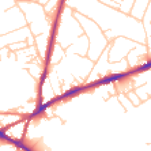 Daytime road noise heatmap for CV34 4LT