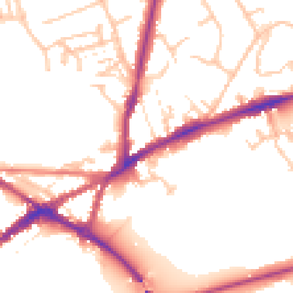 Daytime road noise heatmap for CV34 4NT
