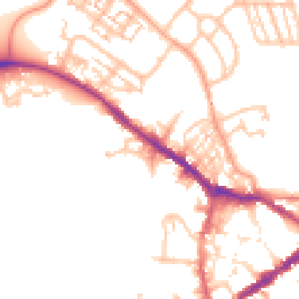 Daytime road noise heatmap for CV34 4UG