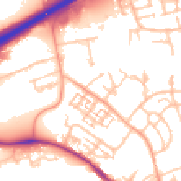 Daytime road noise heatmap for CV34 5DS