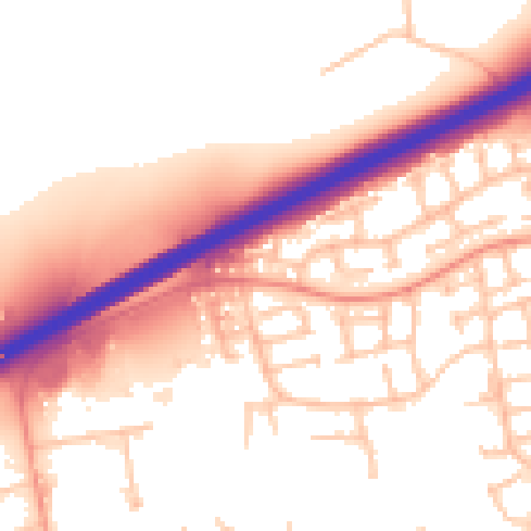 Daytime road noise heatmap for CV34 5FA