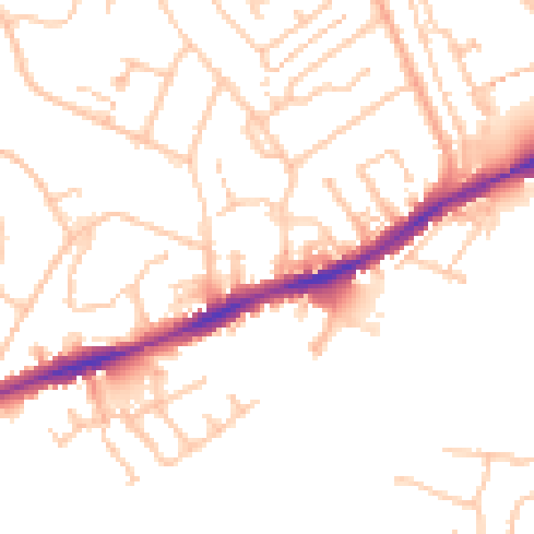 Daytime road noise heatmap for CV34 5GQ