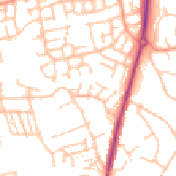 Daytime road noise heatmap for CV34 5HZ