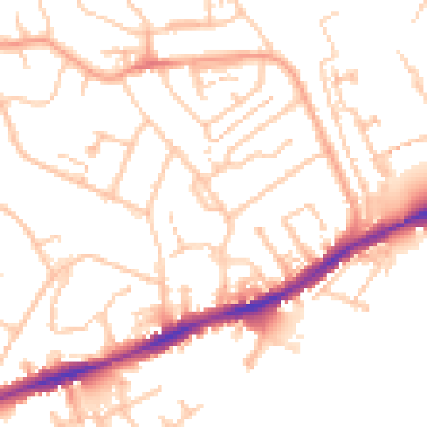 Daytime road noise heatmap for CV34 5NL