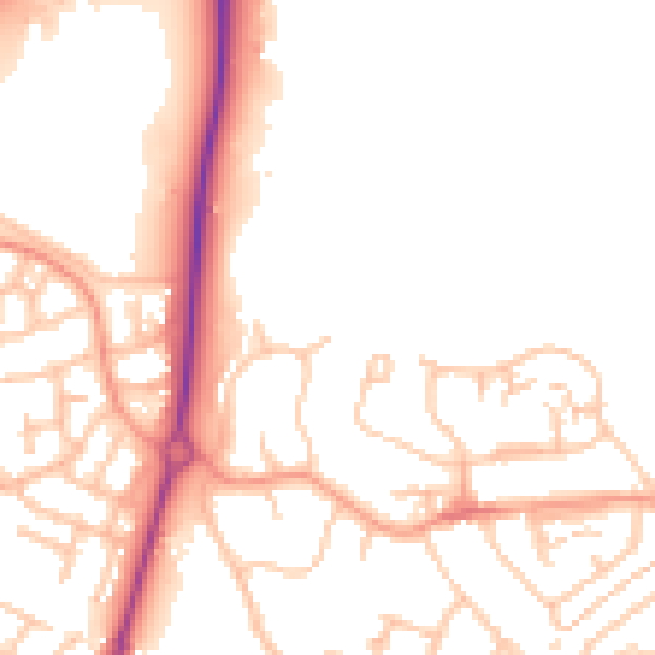 Daytime road noise heatmap for CV34 5TB