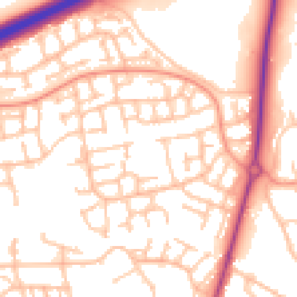 Daytime road noise heatmap for CV34 5XG