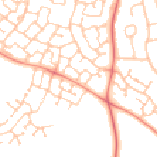 Daytime road noise heatmap for CV34 6EL