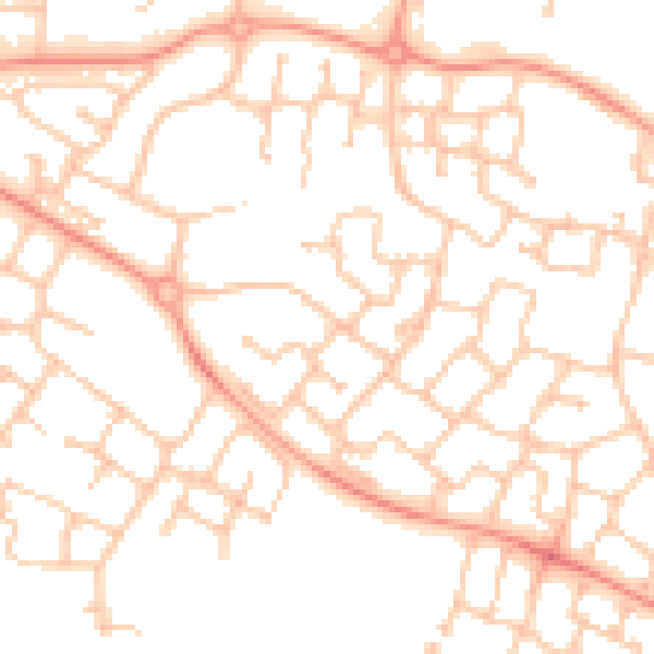 Daytime road noise heatmap for CV34 6EN