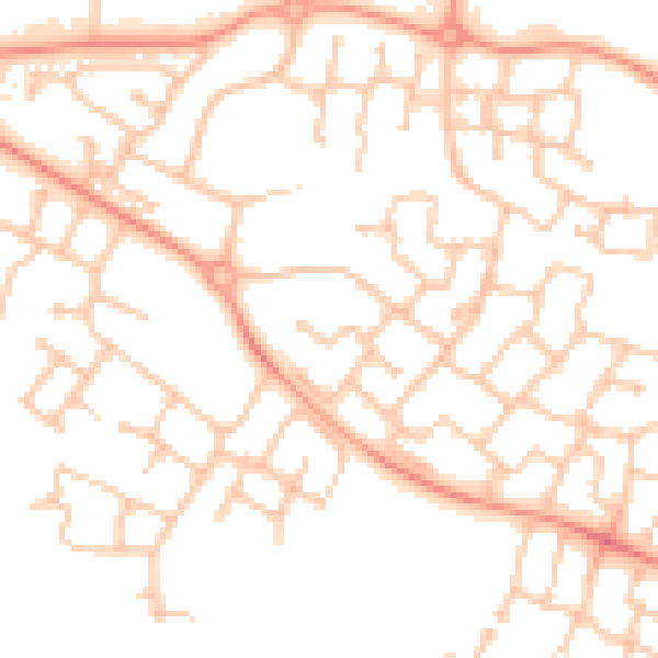 Daytime road noise heatmap for CV34 6EP
