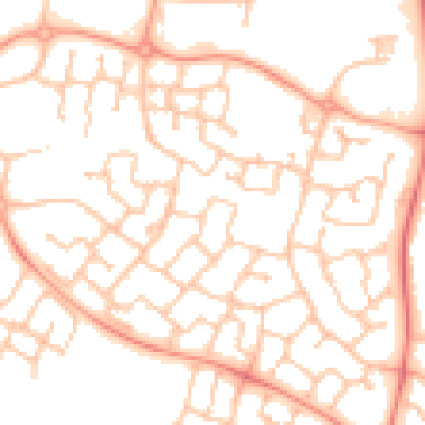 Daytime road noise heatmap for CV34 6FJ