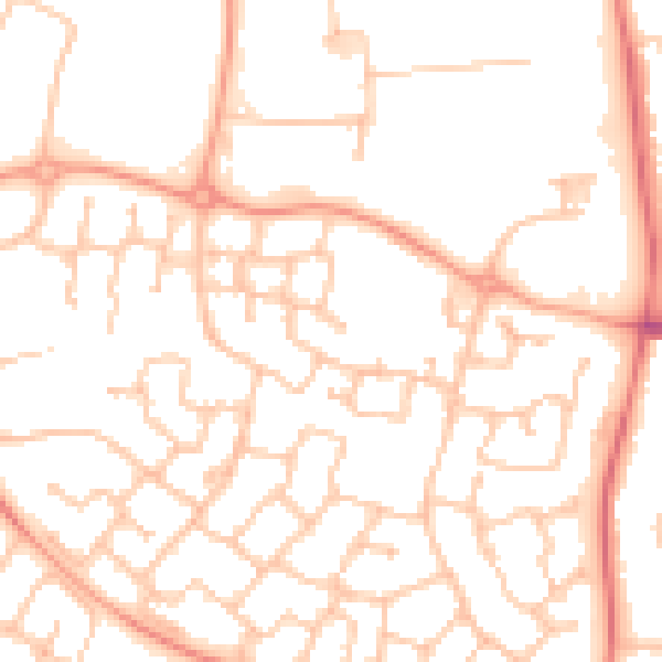 Daytime road noise heatmap for CV34 6FW