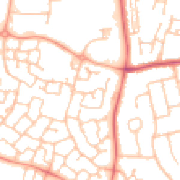 Daytime road noise heatmap for CV34 6GN