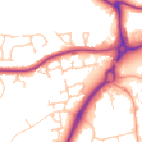 Daytime road noise heatmap for CV34 6LR