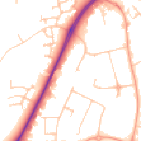 Daytime road noise heatmap for CV34 6LW