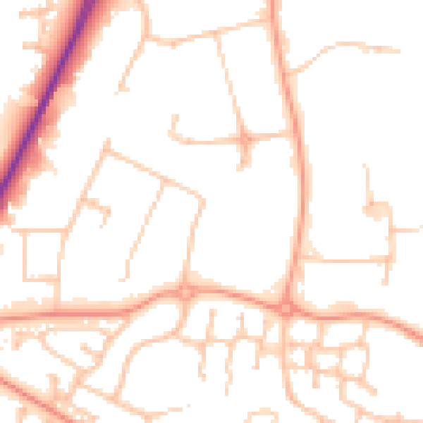 Daytime road noise heatmap for CV34 6LX