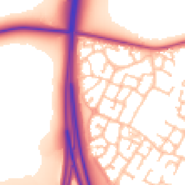 Daytime road noise heatmap for CV34 6NS