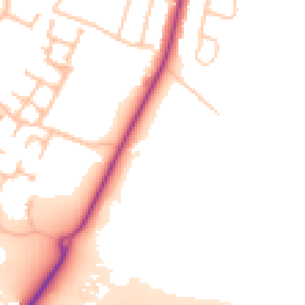 Daytime road noise heatmap for CV34 6RA