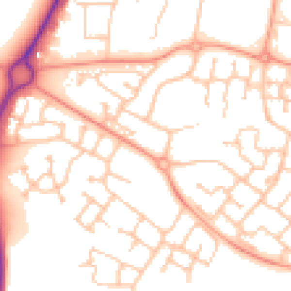 Daytime road noise heatmap for CV34 6SL