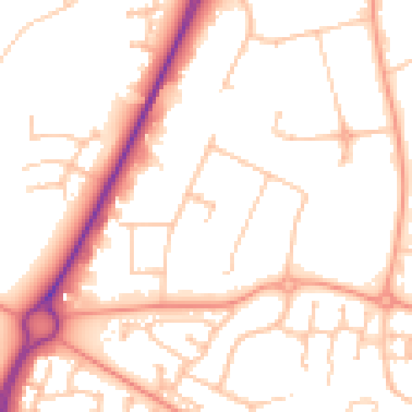 Daytime road noise heatmap for CV34 6TH