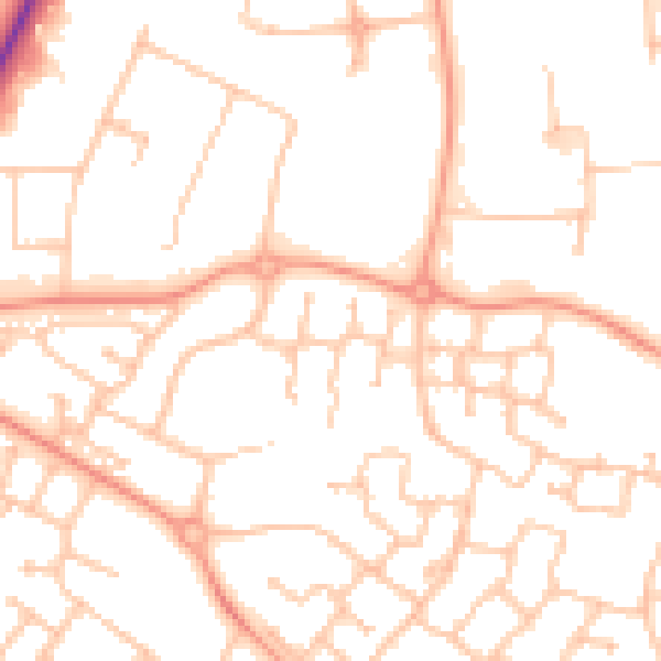 Daytime road noise heatmap for CV34 6XA