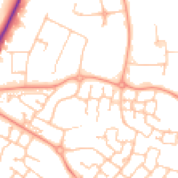 Daytime road noise heatmap for CV34 6XD