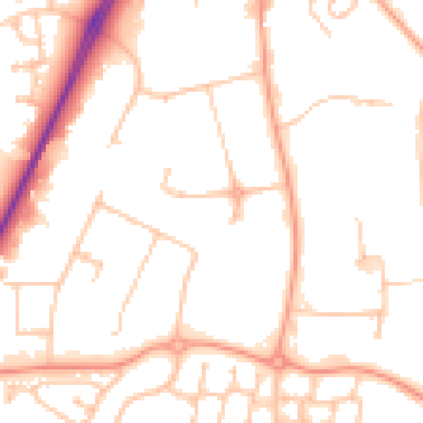 Daytime road noise heatmap for CV34 6YA