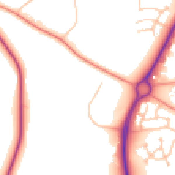 Daytime road noise heatmap for CV34 6YQ