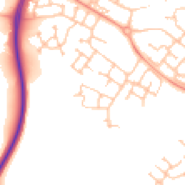Daytime road noise heatmap for CV34 7AD