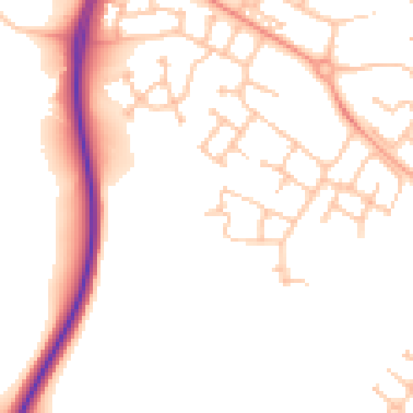 Daytime road noise heatmap for CV34 7AJ