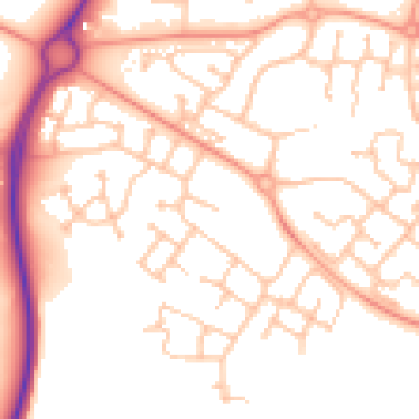 Daytime road noise heatmap for CV34 7AT