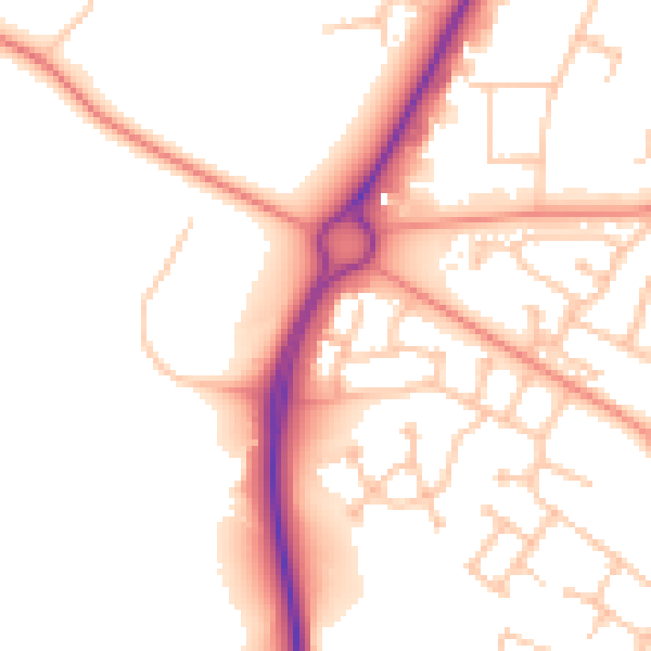 Daytime road noise heatmap for CV34 7BB