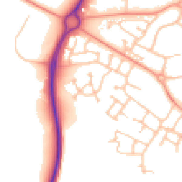 Daytime road noise heatmap for CV34 7BD